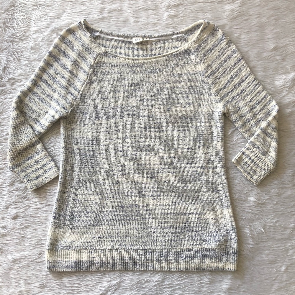Gap Blue White Patterned Sweater